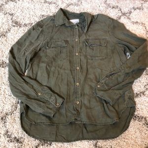 American Eagle Olive Green Button Up